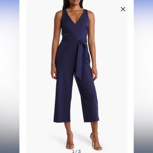 Sam Edelman Tie Waist Crop Wide Leg Jumpsuit Size 6